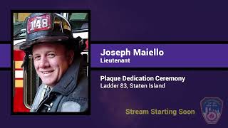 FDNY honors Lieutenant Joseph Maiello with a plaque dedication ceremony on Staten Island [upl. by Novonod]