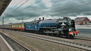 60163 Tornado whistles and races past Retford on The Cathedrals Express  030713 [upl. by Apul]