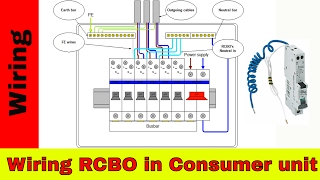 How to wire RCBO in consumer unit UK RCBO wiring [upl. by Imled]