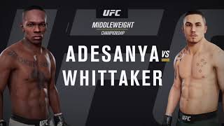 Israel Adesanya vs Robert Whittaker  Full Fight  UFC Simulations Ep74 [upl. by Martine]