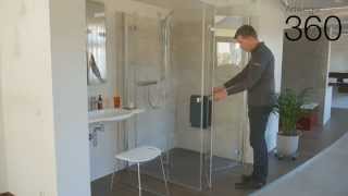 ARTWEGER 360 Falttür Dusche mit 360° TWIN Scharnier  folding door shower english subtitles [upl. by Morrissey]