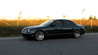 Jaguar Stype R exhaust clip Supercharged full bolt ons [upl. by Ybeloc]