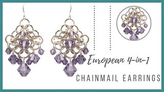 European 4in1 Chainmail Earrings Tutorial  Beaducationcom [upl. by Sierra]