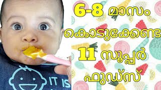 6  8 Months Baby Food Chart  Baby Food  Malayalam [upl. by Argella]