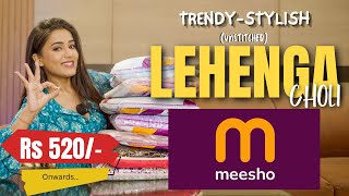 Festive special✨ MEESHO LEHNGA UNSTITCHED  Latest Collection  Honest review  gimaashi [upl. by Niels]