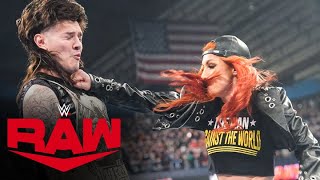 Becky Lynch punches “Dirty” Dom and brawls with Rhea Ripley Raw highlights March 25 2024 [upl. by Maryann660]