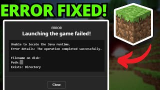 Fix Unable To Locate Java Runtime On Minecraft Error  Launching Game Failed [upl. by Llorrad]