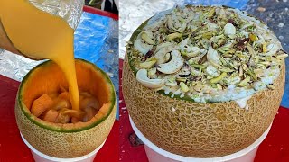 Kharbuja Cream of Raipur🤩🤩 इस तरह से खरबूजा कभी नहीं खाया होगा आपने😳😳 Muskmelon Malai  Street Food [upl. by Airet483]