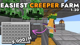 Best Easy Gunpowder Farm Minecraft 121  5000 per Hour Easiest Creeper Farm [upl. by Oirevlis]