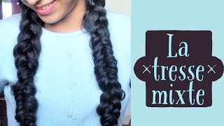 La tresse mixte  Couettes tresse épi inversée  Mixed Braids [upl. by Shah]