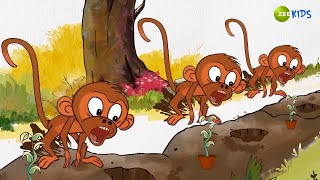 WOW 3 monkeys and Budh aur Badri  Badrinath And Budhdeb  Zee Kids  Funny Cartoon Video [upl. by Ycniuqal]