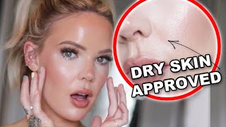 THE BEST FOUNDATIONS FOR DRY SKIN in light medium full coverage  ImMalloryBrooke [upl. by Yauqaj932]