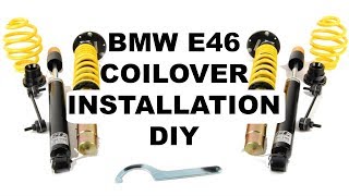 BMW E46 Coilover Installation DIY ST Suspension [upl. by Gracye593]