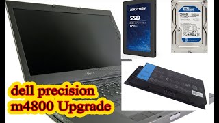 Upgrade Laptop  Dell Precision M4800 SSD Upgrade Battery or 500GB Sata Hard Drive [upl. by Ainit]