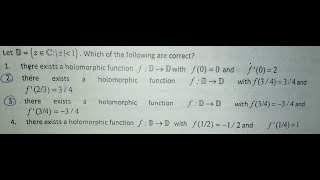 Solved question of csir net exam June2013 partc  Existence of holomorphic function [upl. by Kei]