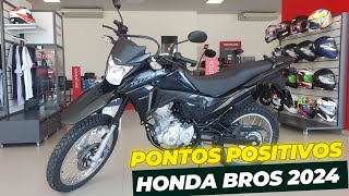 HONDA BROS 160 2024 PONTOS POSITIVOS PREÇO ATUALIZADO E CORES [upl. by Retrak]