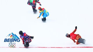 INSANE photo finish decides mens snowboard cross gold  Winter Olympics 2022  NBC Sports [upl. by Lectra]