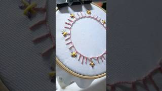 Border BLANKET STITCH Hand Embroidery Design for Beginners embroidery needlework shorts [upl. by Leumel221]