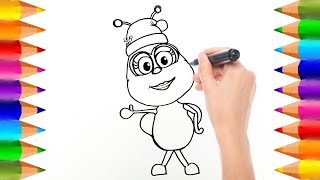 Cómo dibujar a La Mosca Lala de Bichikids en Navidad  Dibujos para niños [upl. by Atteynod]