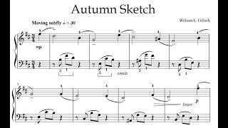 Autumn Sketch Easy Piano Sheet  W Gillock [upl. by Wixted]