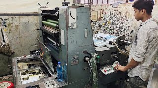 Calendar Printing by Old Hashimoto Offset Printing Machine [upl. by Netneuq]