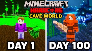 I Survived 100 Days in a CAVE ONLY WORLD in Minecraft Hardcore [upl. by Taveda476]