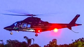 NIGHT LANDING  AGUSTA A109 amp AIRBUS H155 DAUPHIN [upl. by Cordalia]