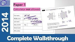 2014 KS2 Maths SATS  Level 6 Paper 1 No Calculator  Full Paper Complete Walkthrough [upl. by Patrizia]