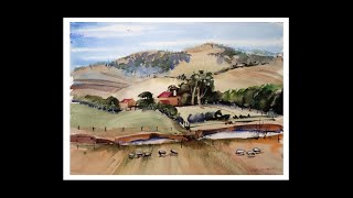 Learn to Paint quotThe House in the Hillsquot easy landscape in watercolour [upl. by Skelton]