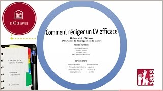 Comment rédiger un curriculum vitae efficace [upl. by Homer68]