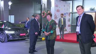 Managing Director of the IMF Kristalina Georgieva arrives in New Delhi to attend G20 Summit [upl. by Dambro]