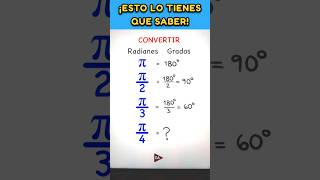 ⛔️ INTERESANTE‼️ De radianes a grados ✌️ trucos matemática shorts ▶1319 [upl. by Iridissa815]