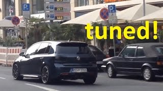 modified grey Golf VI R with black rearlights  loud exhaust sound [upl. by Ivie]