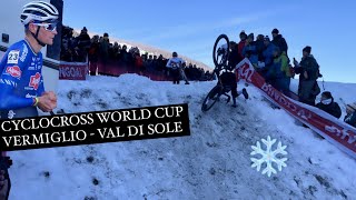 Cyclocross World Cup Val di Sole Vermiglio  Freddo cadute e MVDP arrabbiato [upl. by Ramel]