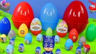 Überraschungseier von PJ Masks PAW Patrol Feuerwehrmann Sam Super Wings Peppa Wutz amp Playmobil [upl. by Tabby]