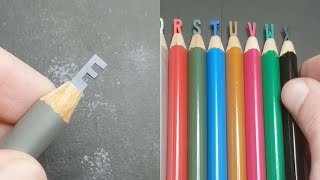 Artist Carves Alphabet Into Coloured Pencil Lead [upl. by Erund243]