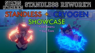 SA STANDS AWAKENING NEW UPDATE STANDLESS  CRYOGEN SHOWCASE [upl. by Aniram828]