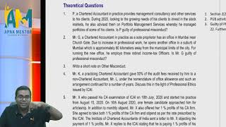 Professional Ethics for CA Final Audit  Discussion of Questions of ICAI Study Material [upl. by Nolat]