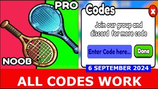 ALL CODES WORK Tennis Simulator ROBLOX  SEPTEMBER 6 2024 [upl. by Nnaytsirk]