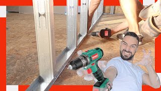 🔥 Cómo HACER una PARED DIVISORIA de Paneles de YESO ✅ Tabique de PLADUR 👉 DRYWALL [upl. by Annavaig]