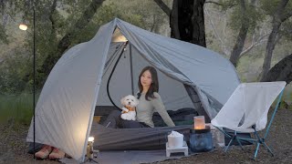 Backpacking trip into the mountain creek with 30lb gear  First impression of Sea to Summit Telos 🇺🇸 [upl. by Lucais]