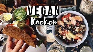 GESUNDES ESSEN ZUBEREITEN » Vegane Tacos Pfannkuchen amp Müsli [upl. by Debbi]