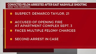 Convicted felon arrested after East Nashville shooting [upl. by Eyssej]