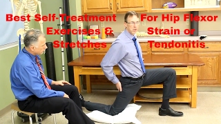 Hip Flexor StrainTendonitis Best Stretches Exercises amp SelfTreatment [upl. by Mehitable]