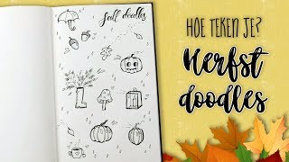 Herfst doodles leren tekenen  stap voor stap  Nederlands  CreaChick [upl. by Nayr]