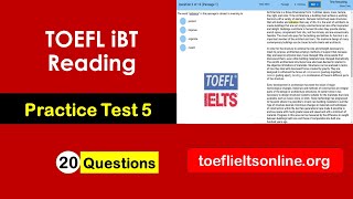 TOEFL iBT Reading Practice Test 5 with Answers Ace the TOEFL iBT Reading Section [upl. by Belia]