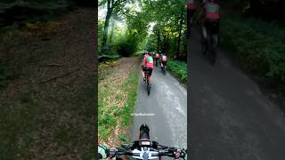 Biker gets blocked by cyclists but makes it🧠biker cyclist wood iq viral shorts trending fyp [upl. by Nerual]