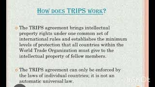 TRIPS AGREEMENT IPR [upl. by Artenal]