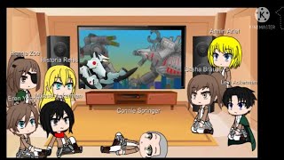 Aot react to Jaegers vs Mechagodzilla Pivot Master [upl. by Tapes769]