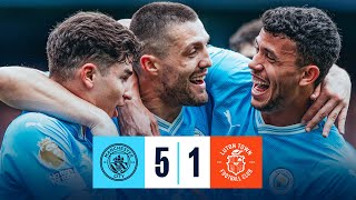 HIGHLIGHTS CITY MOVE TOP WITH FIVE STAR WIN OVER LUTON  Man City 51 Luton Town  Premier League [upl. by Ariamoy147]